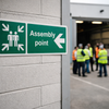 Assembly Point Sign – Left Arrow – Durable – Safety & Compliance