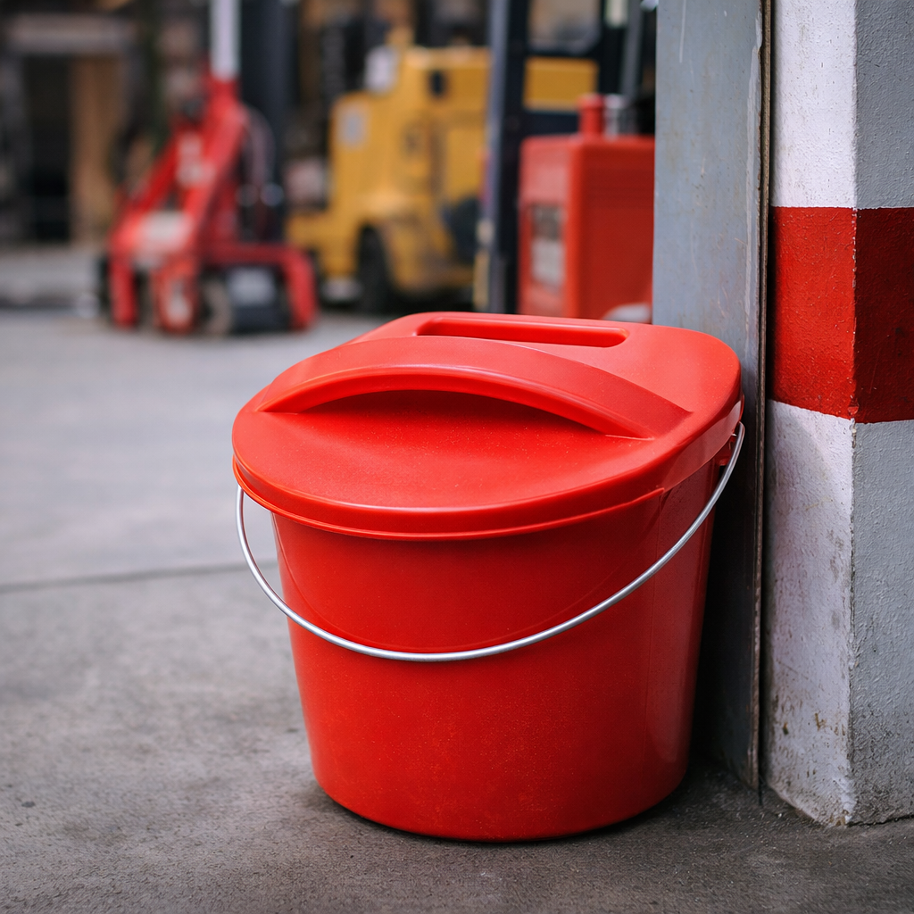 Plastic Fire Bucket Lid – 10 Litre – Moulded Handle – Safety Use