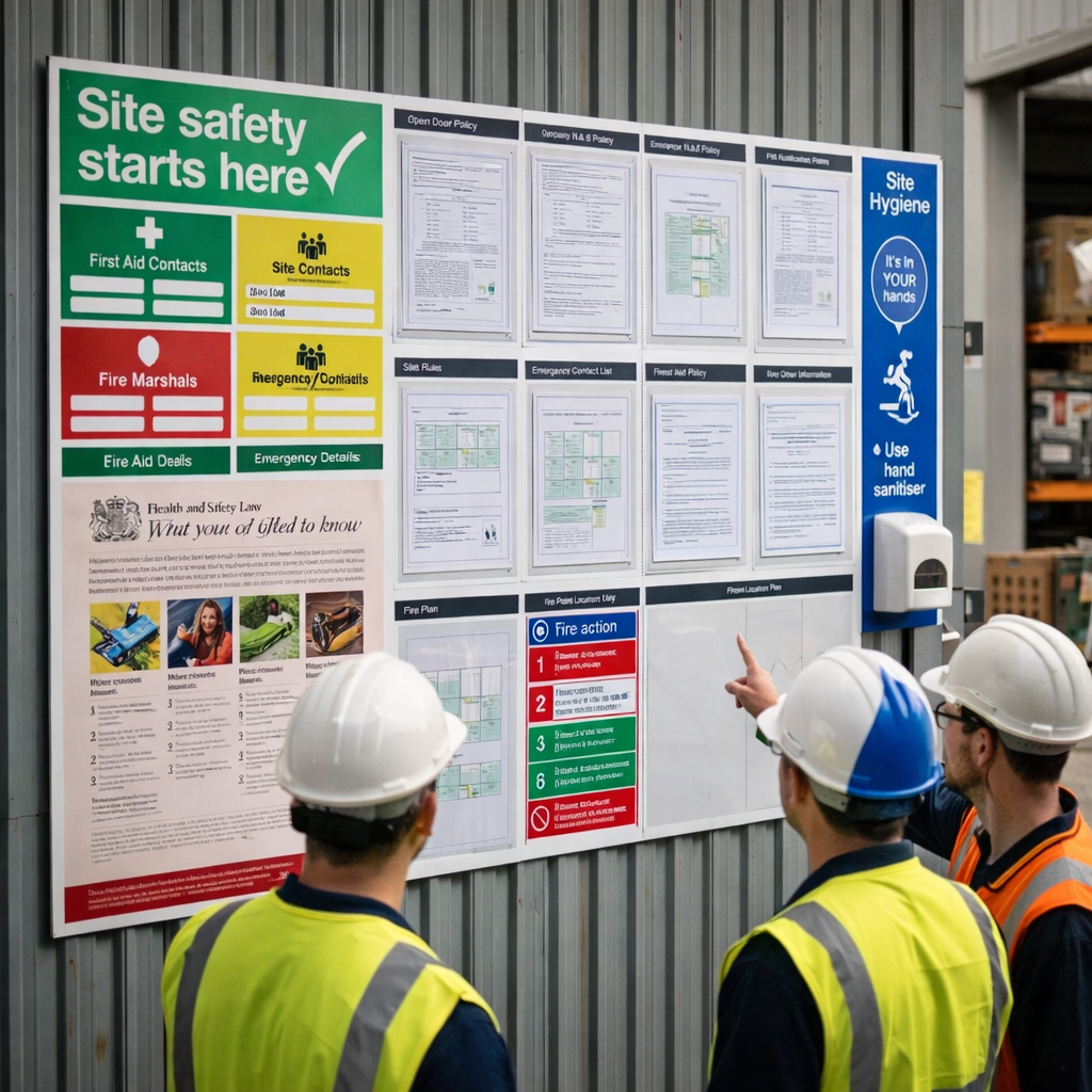 Construction Site Safety Notice Board – Large – Durable Correx – Industrial Use