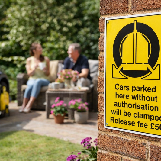 Parking Restriction Sign – 1mm Rigid Plastic – Durable & Weather Resistant – Indoor/Outdoor Use