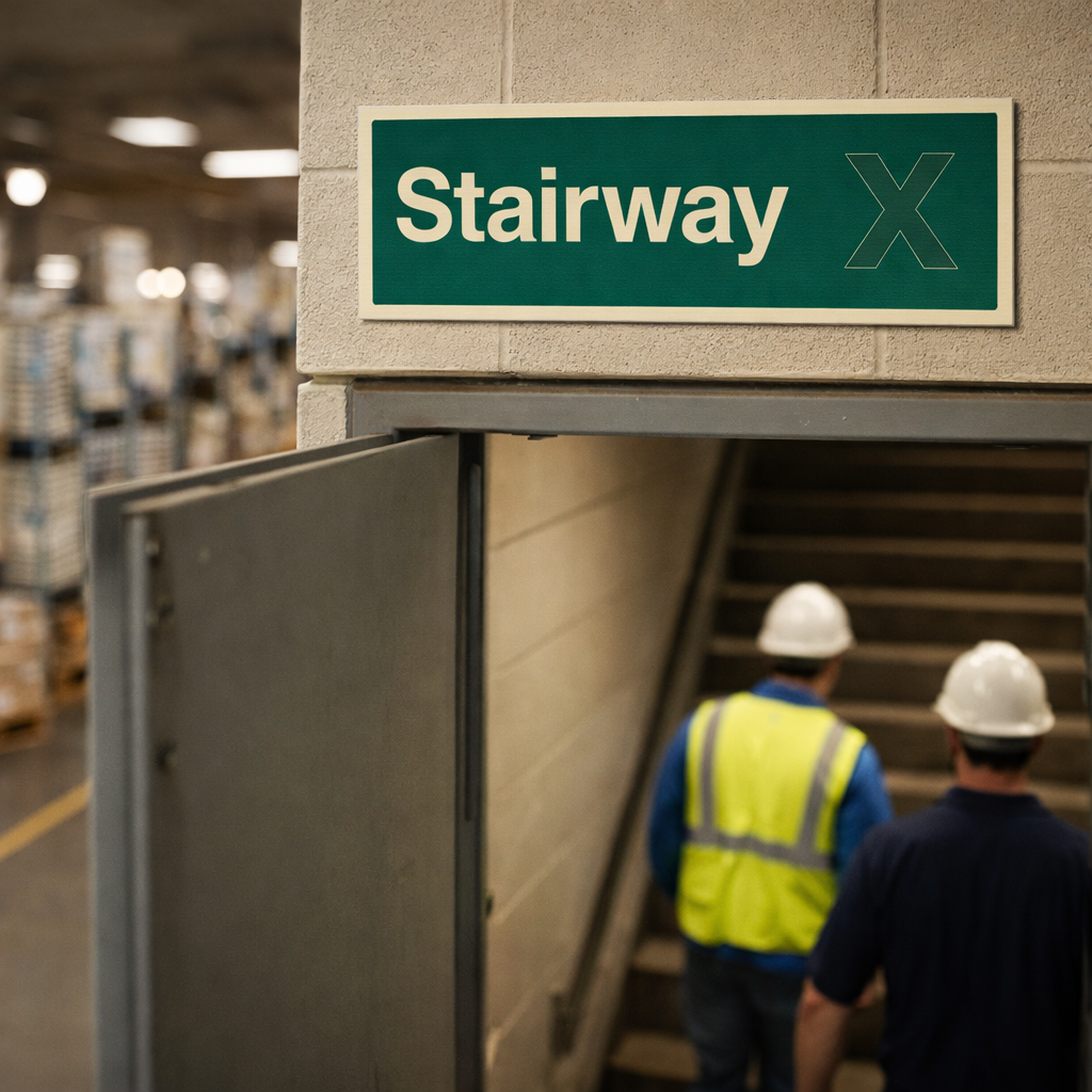 Stairway Identification Signs – Specify Letter or Number – Fire Safety Compliance
