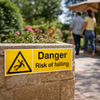 Danger Risk of Falling Safety Sign – 1mm Rigid Plastic – Indoor/Outdoor