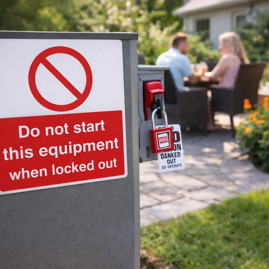 Safety Equipment Lockout Signs – Do Not Start This – 1mm Rigid Plastic – Indoor/Outdoor Use