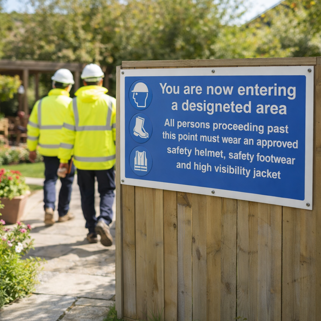 Safety Banner – 1270mm x 610mm – Flame Resistant PVC – Indoor/Outdoor Use