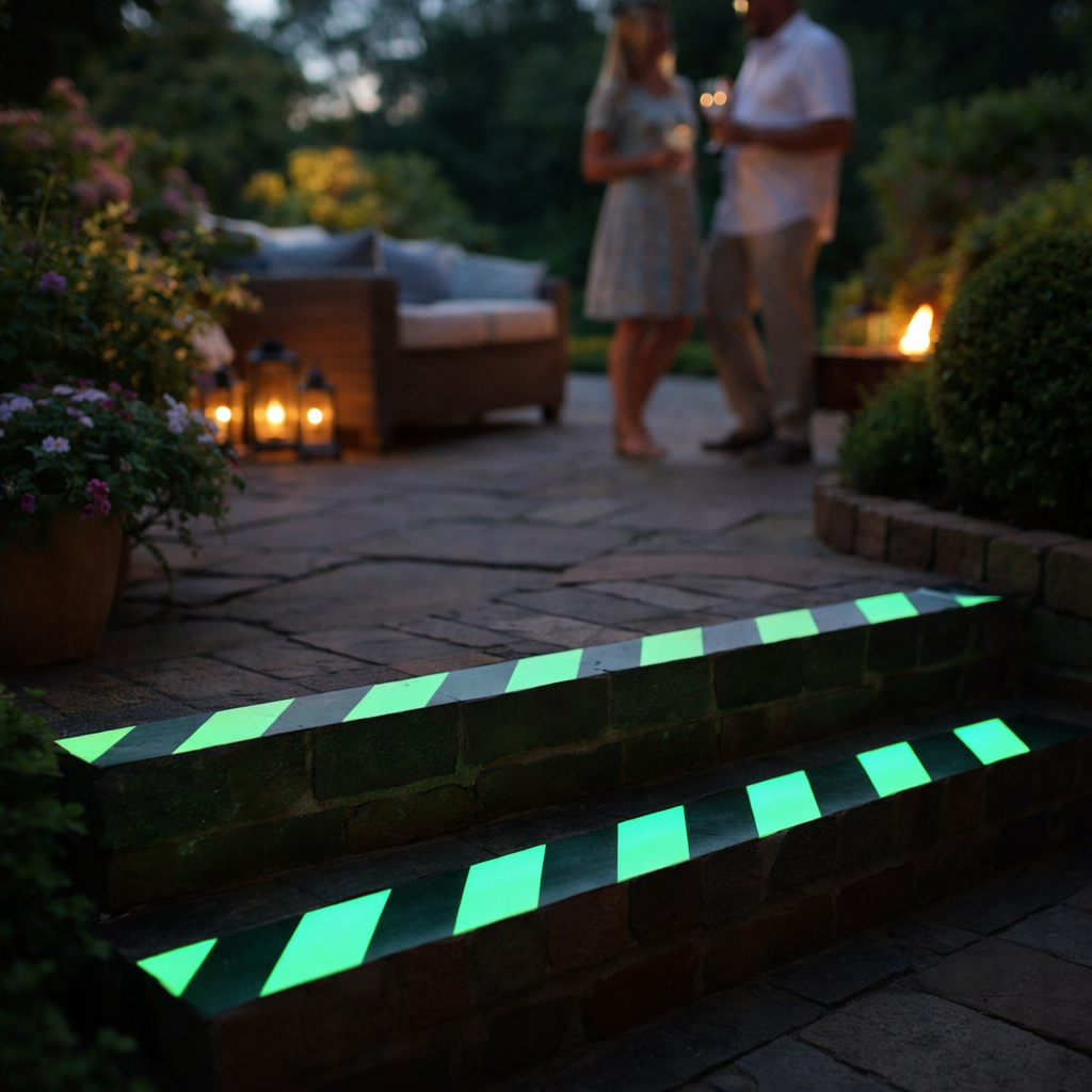 Photoluminescent Safety Tape – Green & Glow – Class 'B' Brightness – Indoor/Outdoor Use