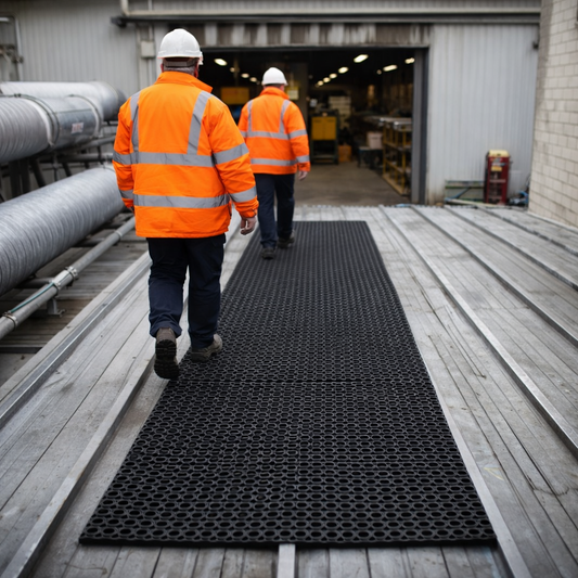 Rooftop Walkway Duckboard Mat – 1m x 1.5m – Anti-Fatigue Rubber – Industrial Use