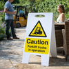 Caution Forklift Trucks Sign – 300mm x 600mm – Fluted Polypropylene – Indoor/Outdoor Use