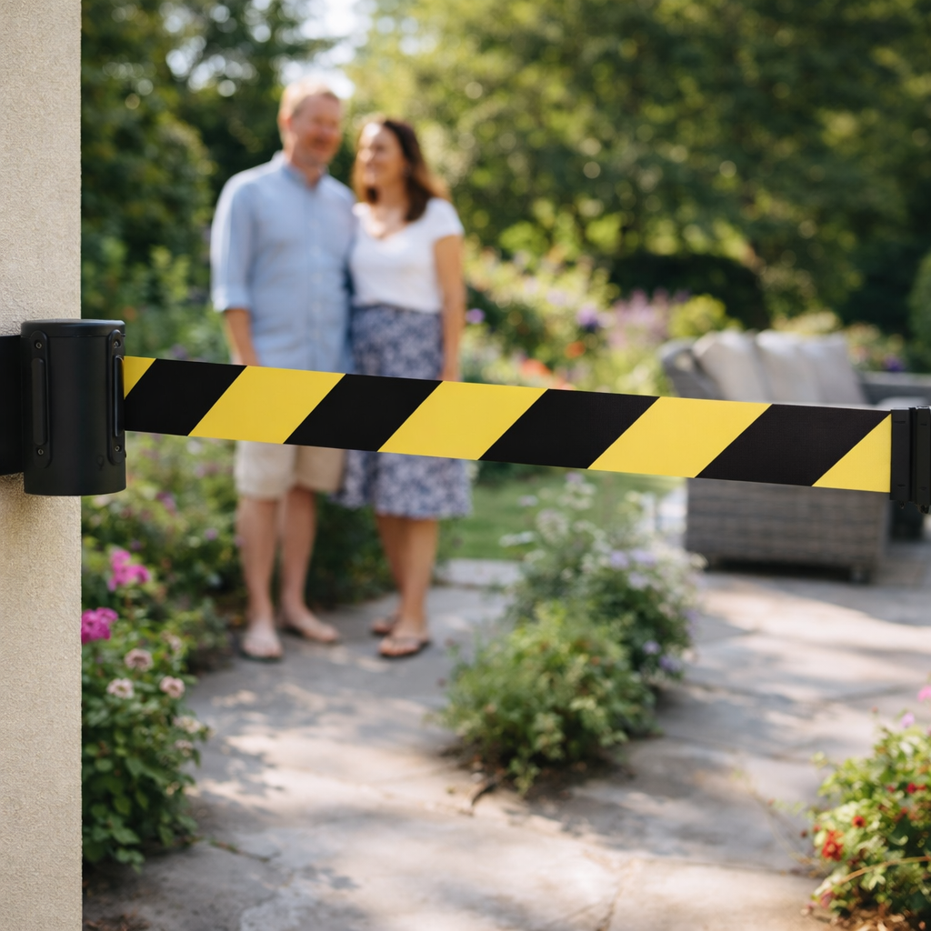 Wall Mounted Retractable Barriers – 4.6m – Industrial Grade – Indoor/Outdoor Use
