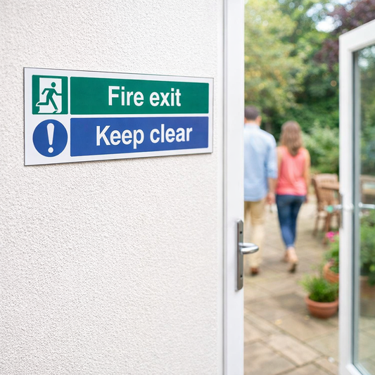 Fire Exit Sign – Keep Clear – Indoor/Outdoor Safety