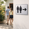 Toilet Symbol Signs – Male & Female – Rigid Plastic & Vinyl – Indoor/Outdoor Use