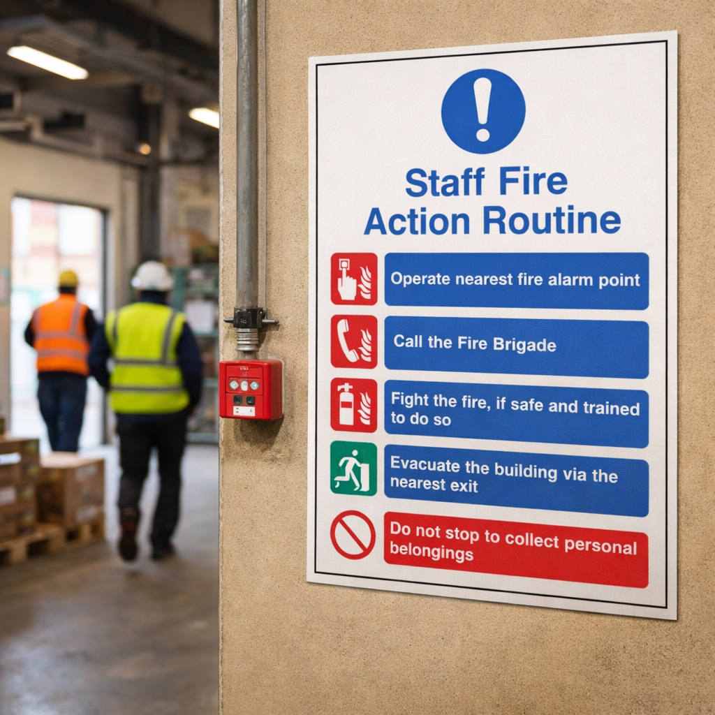 Staff Fire Action Notice – Indoor Safety Sign