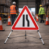Fold-Up Road Sign – With Tripod – Reflective PVC – Work-Zone