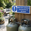 Safety Sign – 1mm Rigid Plastic – Indoor/Outdoor Use – Secure Cylinders