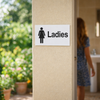 Ladies Restroom Sign – Female Symbol – 1mm Rigid Plastic – Indoor/Outdoor Use