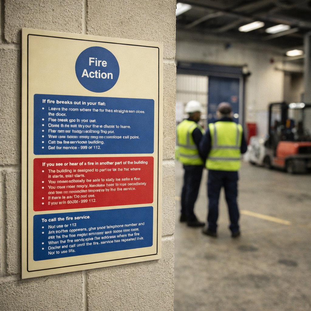 Fire Action Notice Sign – Stay Put for Flats – Indoor Use
