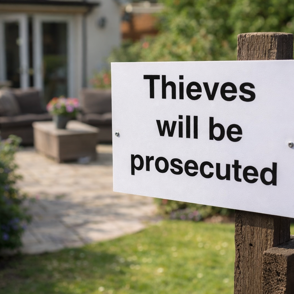 Prosecuted Warning Sign – 400mm x 300mm – Rigid Plastic – Indoor/Outdoor