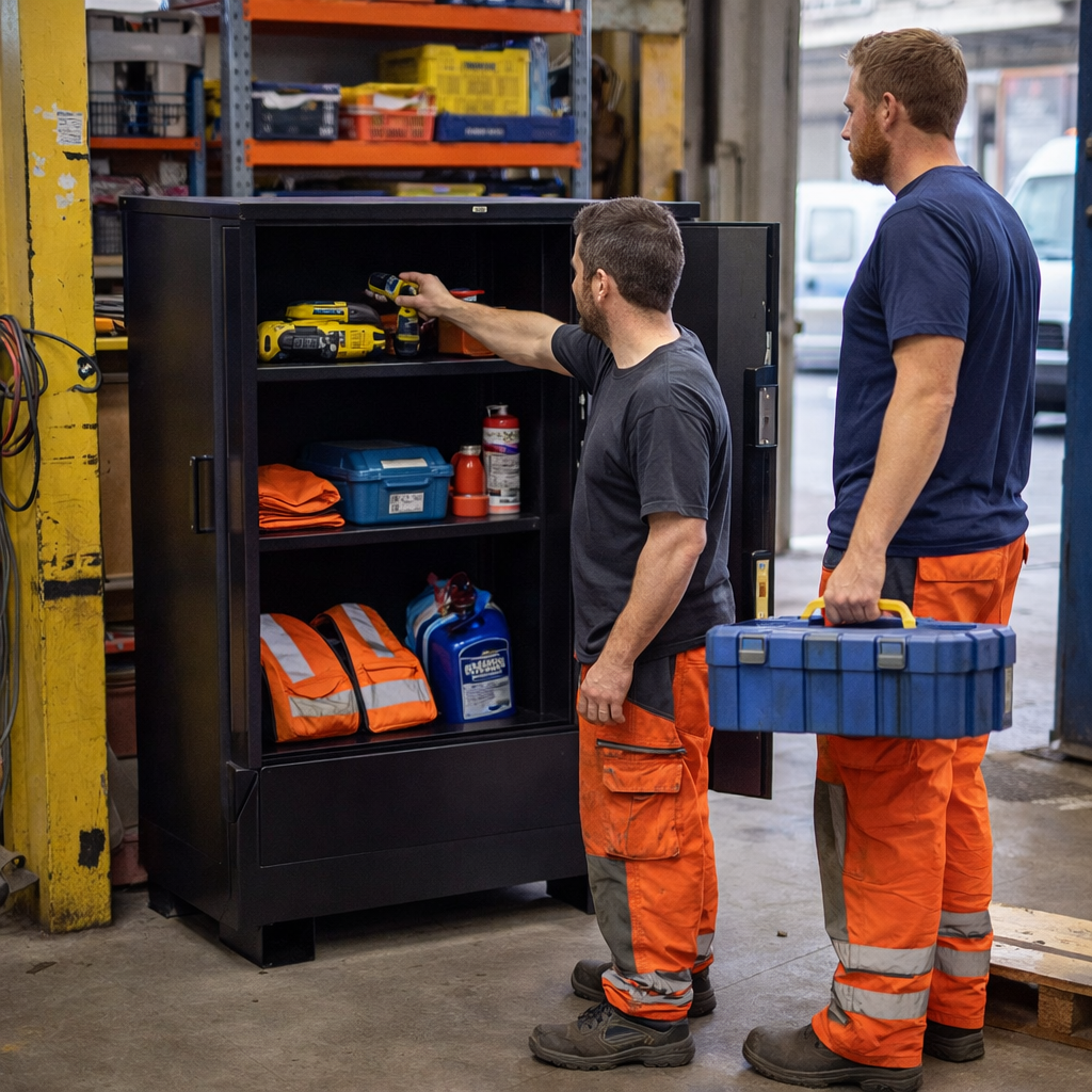 Heavy Duty Storage Cabinet – 1205mm x 580mm x 1555mm – Steel Construction – Site & Workshop Use