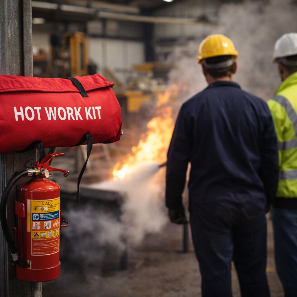 Hot Works Kit – 2kg ABC Powder Extinguisher – Industrial Safety