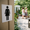 Ladies Toilet Symbol – White – 1mm Rigid Plastic – Indoor/Outdoor