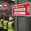 Fire Alarm Test Sign – Red – Easy Installation – Commercial Use