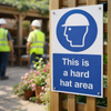 Hard Hat Area Safety Sign – 1mm Rigid Plastic – Indoor/Outdoor Use