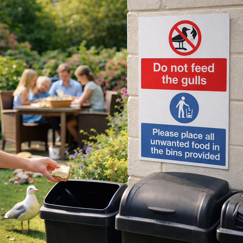 Safety Sign – Do Not Feed The Gulls – 1mm Rigid Plastic – Indoor/Outdoor Use