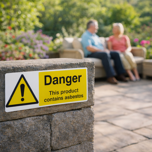 Asbestos Warning Safety Sign – 1mm Rigid Plastic – Indoor/Outdoor