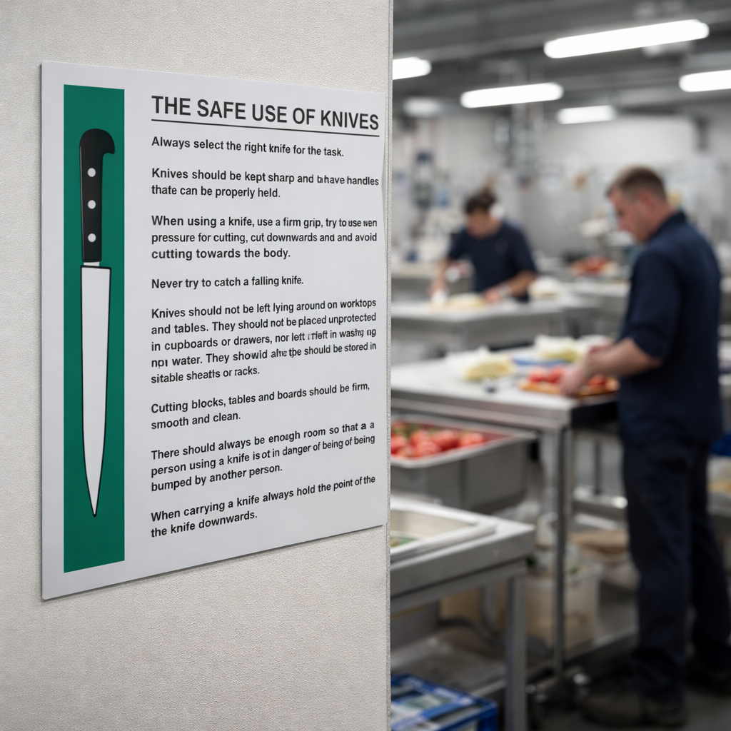 Safety Signs – Safe Use of Knives – Industrial Grade – Workplace