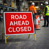Road Ahead Closed Reflective Temporary Road Traffic Sign – Class RA1 – Industrial Grade – Traffic Management
