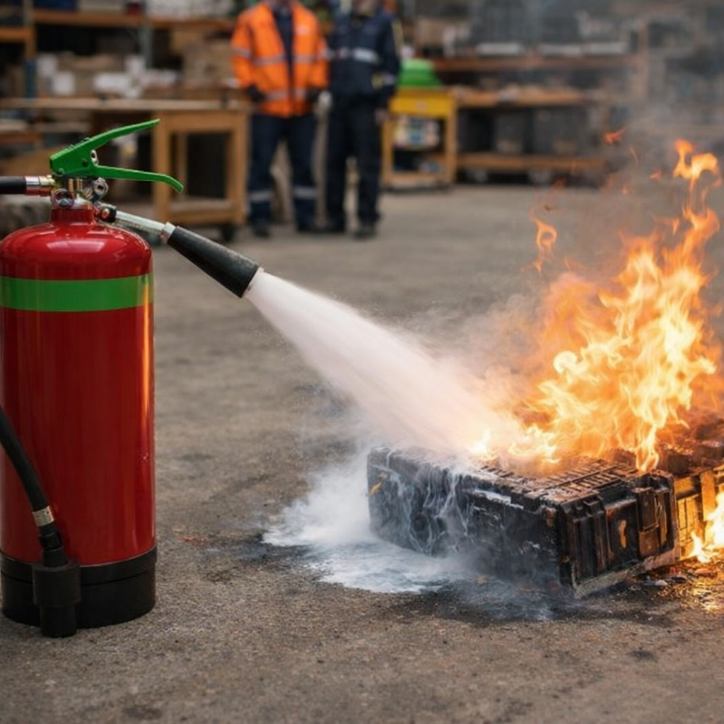 Lithium-Ion Battery Fire Extinguishers – Water-Based Agent – Industrial Use