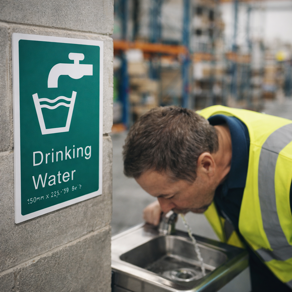 Braille Drinking Water Sign – 150mm x 225mm – 1.5mm PVC – Indoor Use