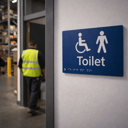 Braille Toilet Sign – 225mm x 150mm – PVC with Adhesive – Accessibility