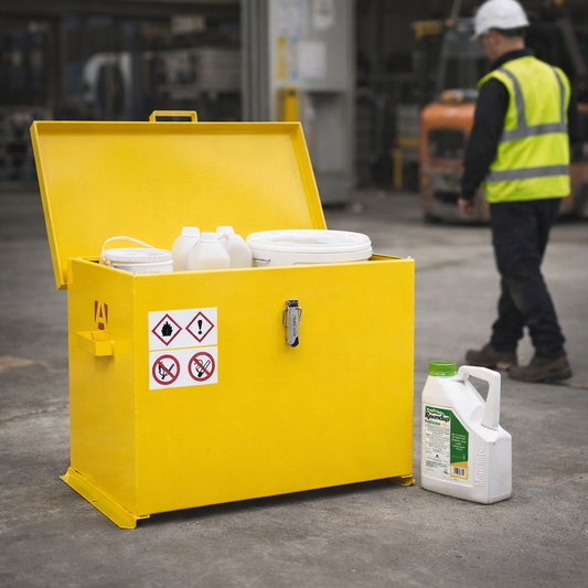 Chemical Storage Container – 880mm x 485mm x 540mm – Heavy Duty Steel – Industrial Use