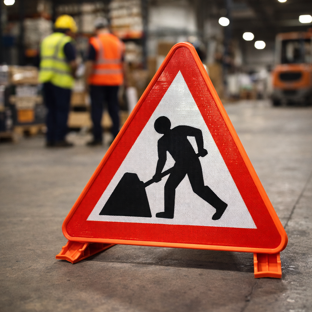 Fold-Up Road Signs – Reflective PVC – Work-Zone Safety