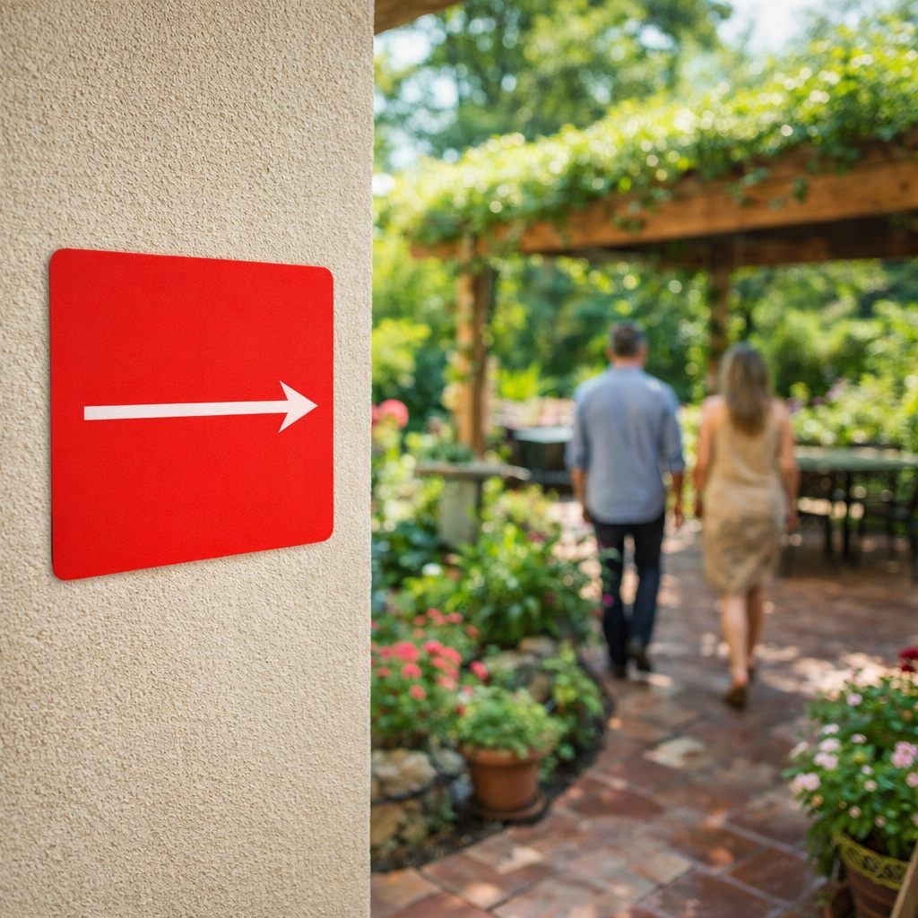 Fire Safety Sign – Straight Arrow – Durable Material – Indoor/Outdoor