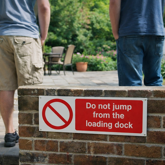 Do Not Jump from the Loading Dock Safety Sign – 1mm Rigid Plastic – Indoor/Outdoor Use