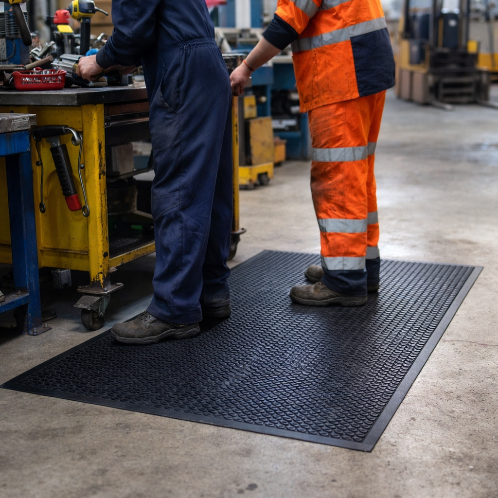 Rubber Anti-Slip Workplace Mats – 6mm Thick – Industrial Use