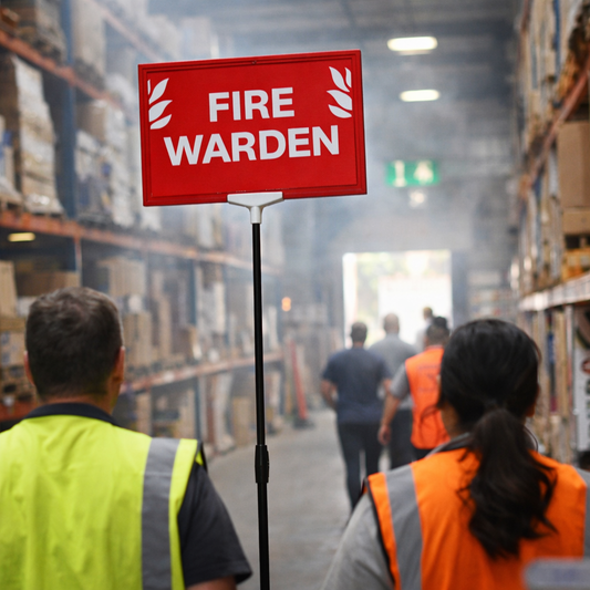 Telescopic Fire Warden Sign – 210mm x 300mm – Rigid Plastic – Emergency Evacuation