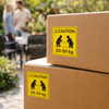 Caution Lifting Labels – 50mm x 50mm – Self Adhesive Vinyl – Indoor/Outdoor Use
