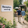 Reception Directional Arrow Sign – Rigid Plastic – Indoor/Outdoor Use