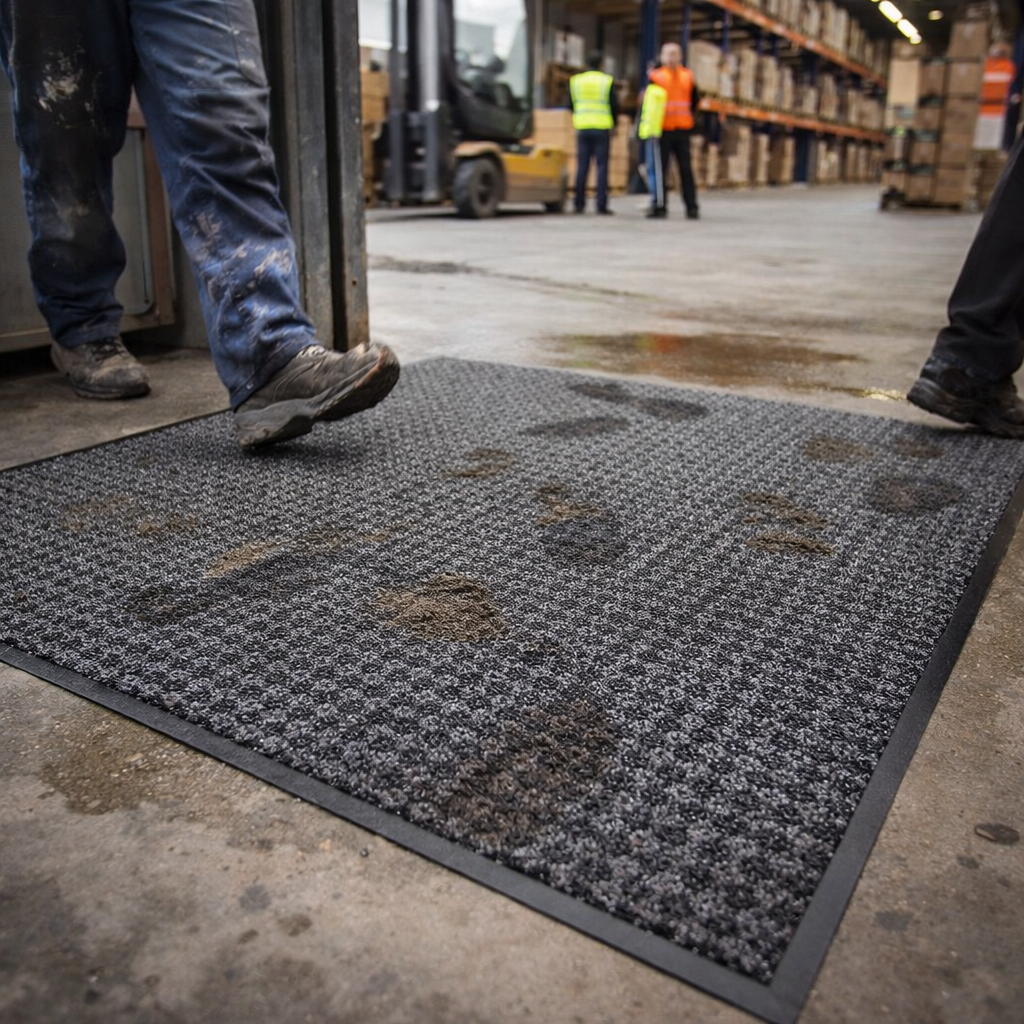 Heavy Traffic Entrance Mat – 1.15m x 1.8m – Polypropylene & Rubber – Industrial Use