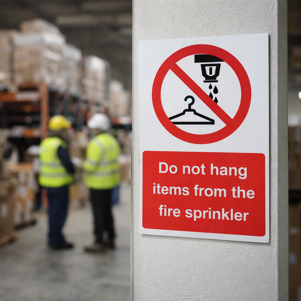 Fire Sprinkler Warning Signs – Durable – Safety Compliance