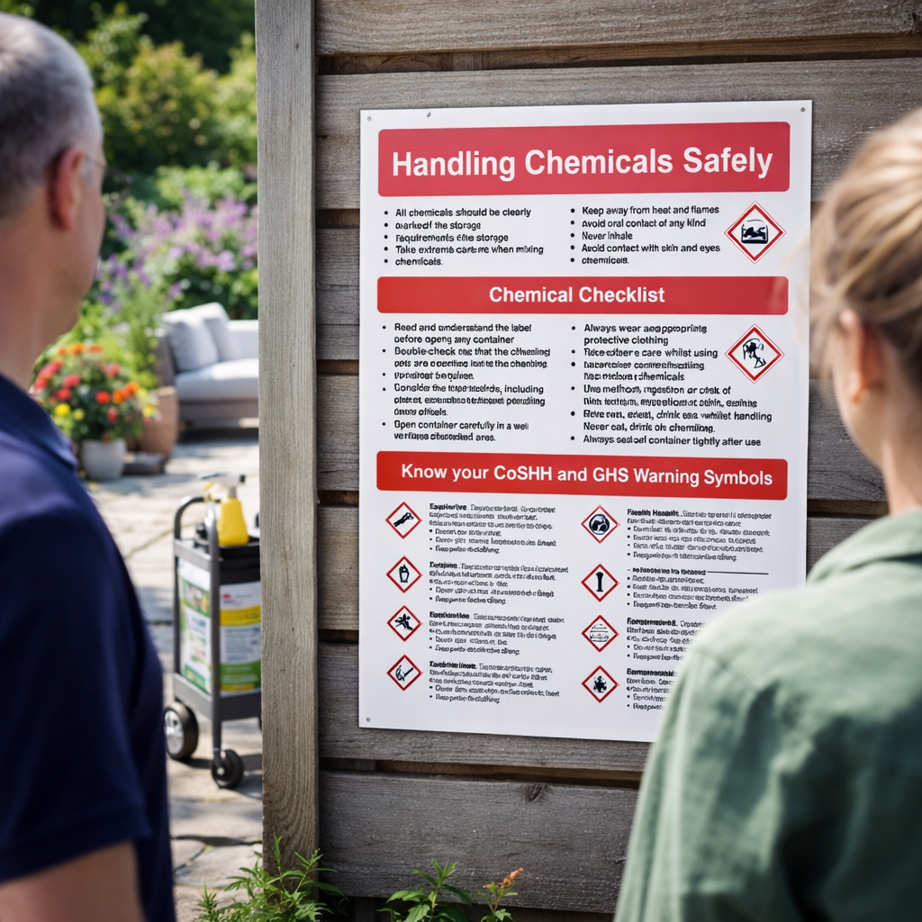 Handling Chemicals Safely Poster – 400mm x 600mm – Rigid Plastic – Indoor/Outdoor