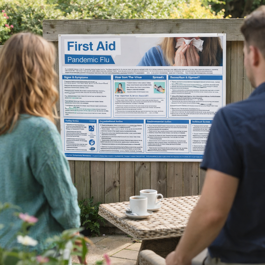 Pandemic Flu First Aid Poster – 594mm x 420mm – Synthetic Paper – Indoor/Outdoor