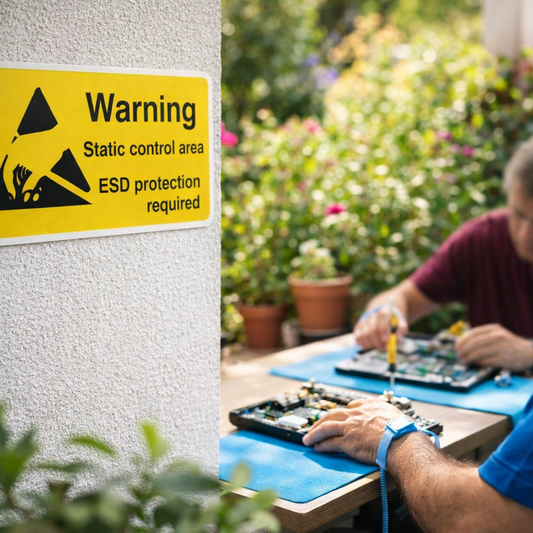 ESD Protection Required Safety Signs – 1mm Rigid Plastic – Indoor/Outdoor Use