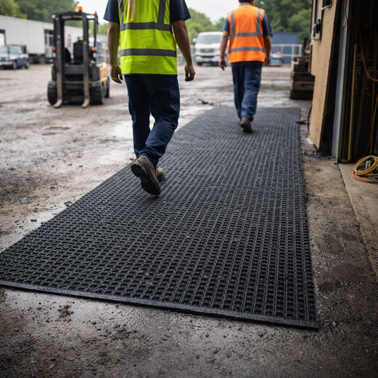PVC Site Walkway Scraper Matting – 12mm Thick – Industrial Use