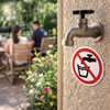 Not Drinking Water Symbol Labels – 65mm Diameter – Self Adhesive Vinyl – Indoor/Outdoor