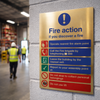 Polished Brass Fire Action Notice – 150mm x 200mm – Safety Symbols – Indoor Use