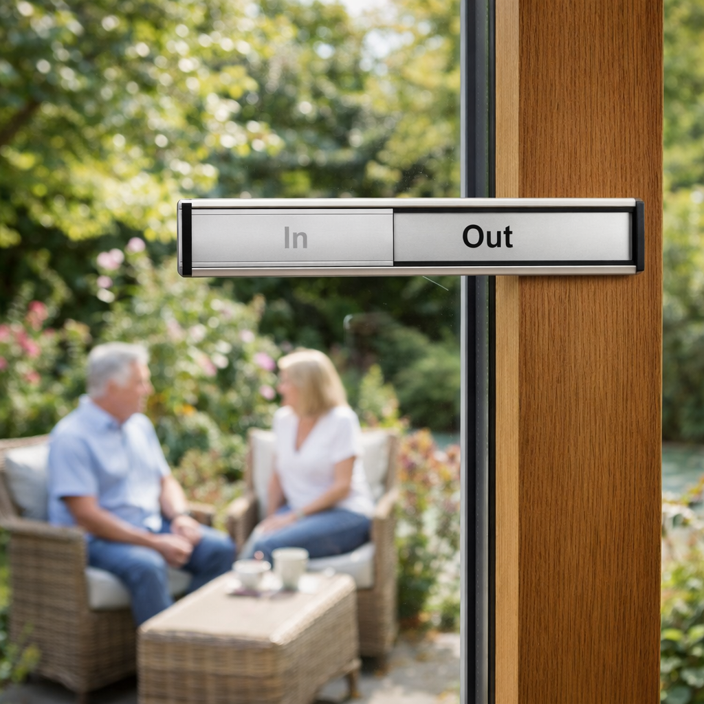 Door Slider Signs – 300mm x 40mm – Anodised Aluminium – Indoor/Outdoor