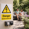 Danger Electric Shock Risk Safety Signs – 1mm Rigid Plastic – Indoor/Outdoor Use